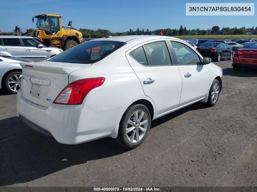 2016 Nissan Versa 1.6 Sl VIN: 3N1CN7AP8GL830454 Lot: 40500078