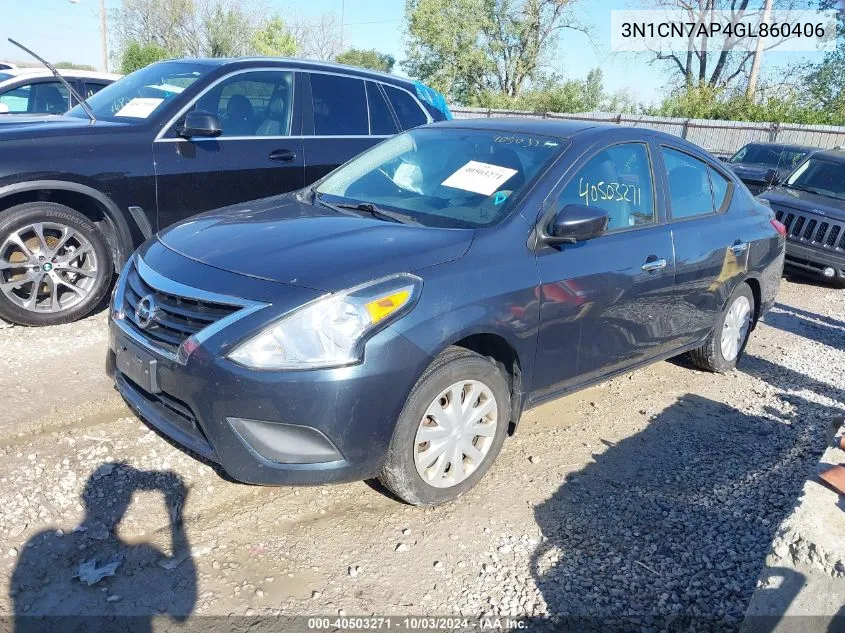 2016 Nissan Versa 1.6 Sv VIN: 3N1CN7AP4GL860406 Lot: 40503271