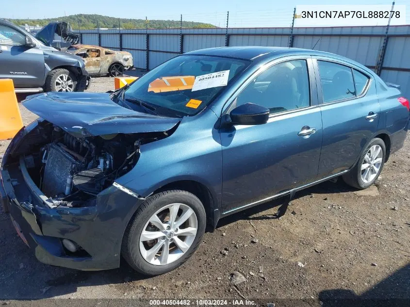 2016 Nissan Versa 1.6 Sl VIN: 3N1CN7AP7GL888278 Lot: 40504482