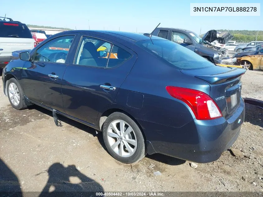 2016 Nissan Versa 1.6 Sl VIN: 3N1CN7AP7GL888278 Lot: 40504482