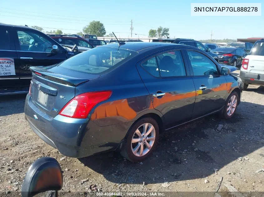 2016 Nissan Versa 1.6 Sl VIN: 3N1CN7AP7GL888278 Lot: 40504482