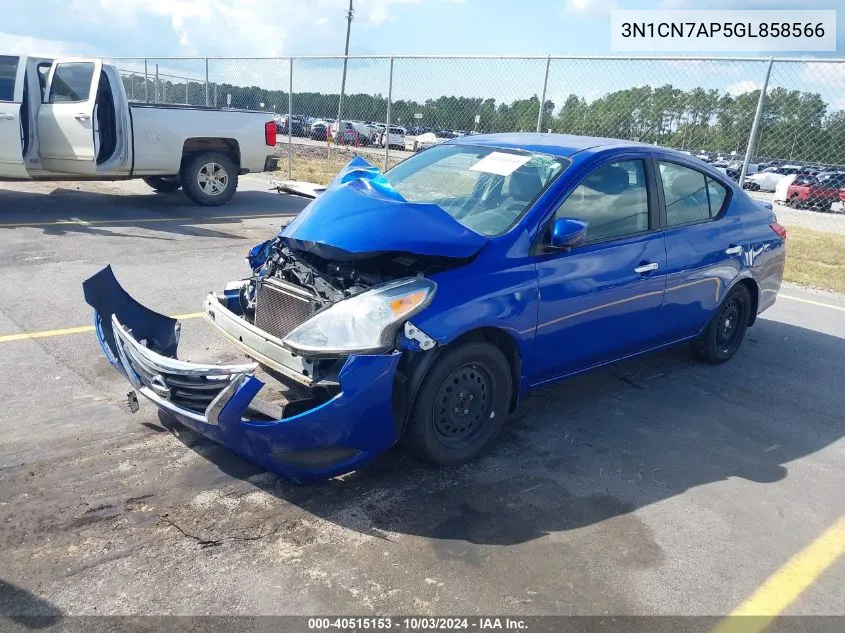 2016 Nissan Versa 1.6 Sv VIN: 3N1CN7AP5GL858566 Lot: 40515153