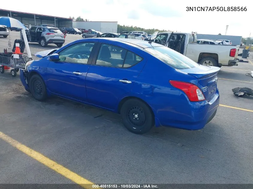 2016 Nissan Versa 1.6 Sv VIN: 3N1CN7AP5GL858566 Lot: 40515153