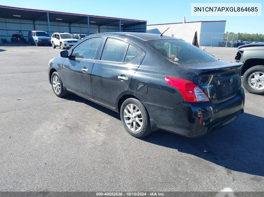 2016 Nissan Versa 1.6 Sv VIN: 3N1CN7APXGL864685 Lot: 40552636