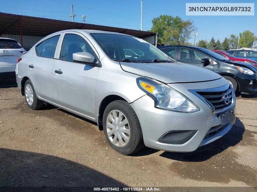 2016 Nissan Versa 1.6 S+ VIN: 3N1CN7APXGL897332 Lot: 40575482