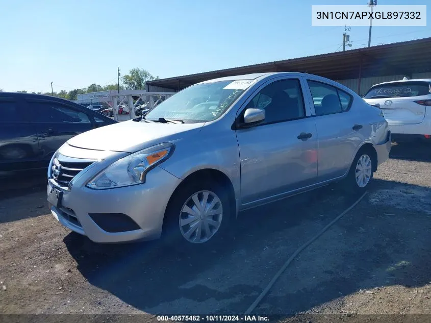 2016 Nissan Versa 1.6 S+ VIN: 3N1CN7APXGL897332 Lot: 40575482