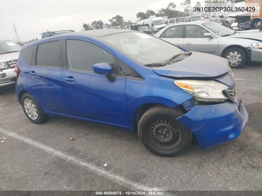 2016 Nissan Versa Note S (Sr)/S Plus/Sl/Sr/Sv VIN: 3N1CE2CP3GL360429 Lot: 40588075