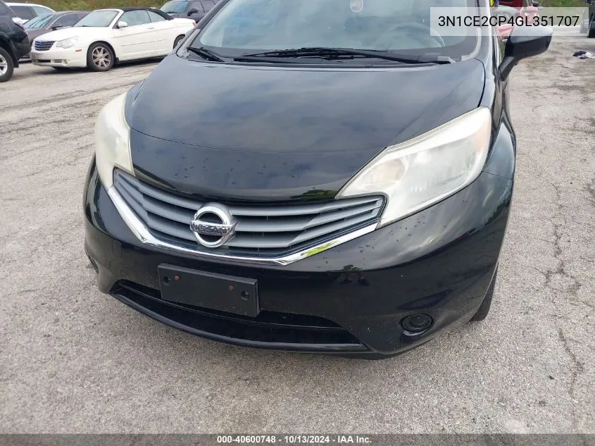 2016 Nissan Versa Note S (Sr)/S Plus/Sl/Sr/Sv VIN: 3N1CE2CP4GL351707 Lot: 40600748