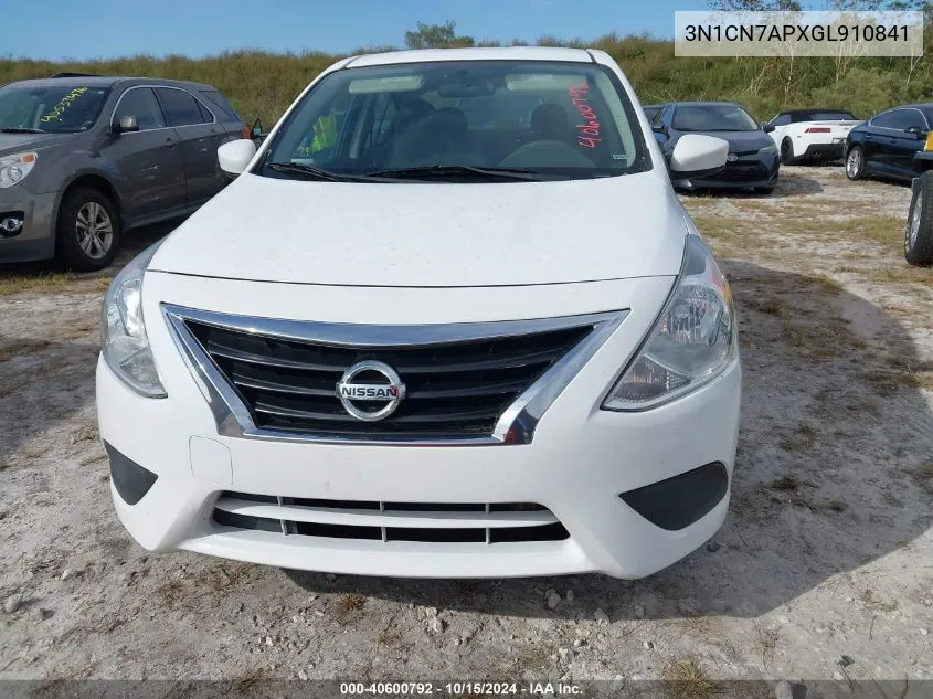 2016 Nissan Versa 1.6 S VIN: 3N1CN7APXGL910841 Lot: 40600792