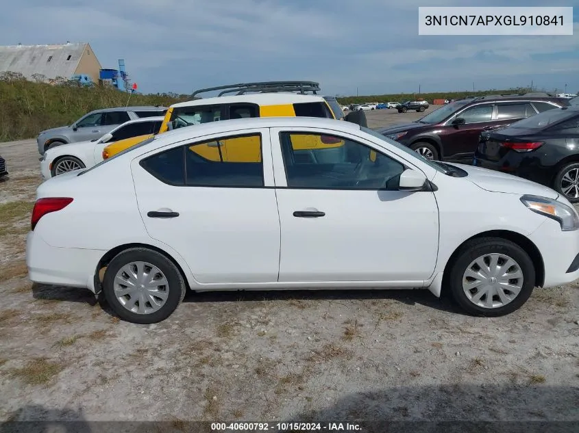 2016 Nissan Versa 1.6 S VIN: 3N1CN7APXGL910841 Lot: 40600792