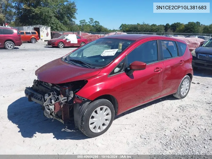 2016 Nissan Versa Note S (Sr)/S Plus/Sl/Sr/Sv VIN: 3N1CE2CP1GL381683 Lot: 40605295