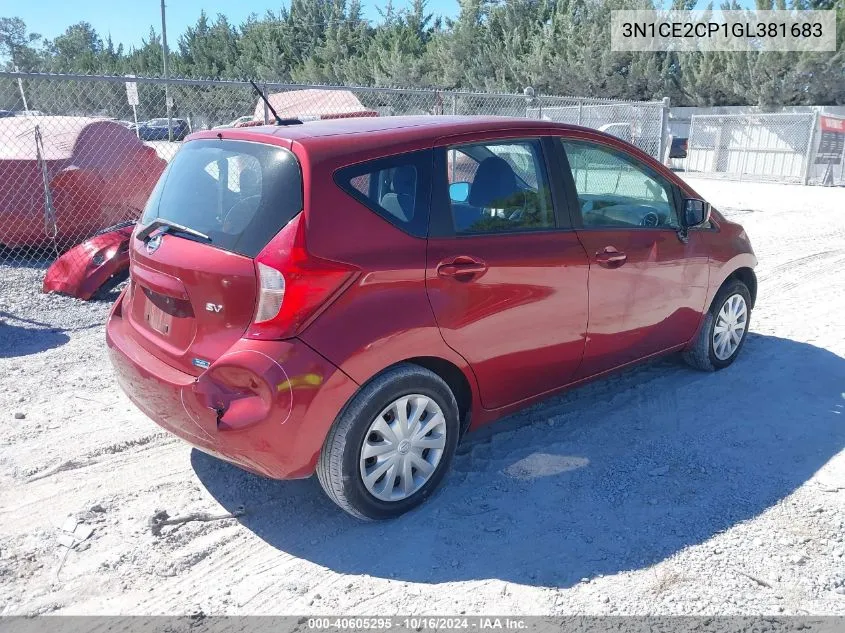 2016 Nissan Versa Note S (Sr)/S Plus/Sl/Sr/Sv VIN: 3N1CE2CP1GL381683 Lot: 40605295