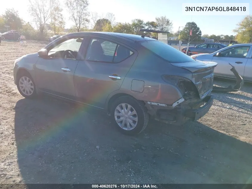 3N1CN7AP6GL848418 2016 Nissan Versa 1.6 Sv