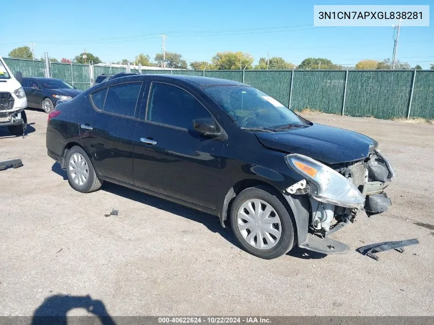 2016 Nissan Versa 1.6 Sv VIN: 3N1CN7APXGL838281 Lot: 40622624