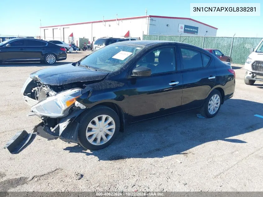 2016 Nissan Versa 1.6 Sv VIN: 3N1CN7APXGL838281 Lot: 40622624