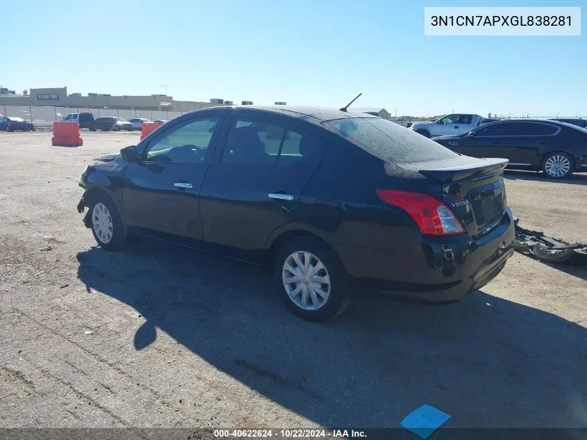 2016 Nissan Versa 1.6 Sv VIN: 3N1CN7APXGL838281 Lot: 40622624