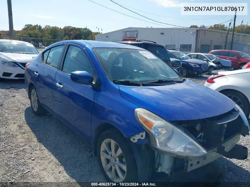 2016 Nissan Versa 1.6 Sl VIN: 3N1CN7AP1GL870617 Lot: 40625734