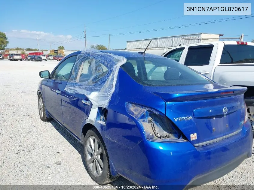 2016 Nissan Versa 1.6 Sl VIN: 3N1CN7AP1GL870617 Lot: 40625734