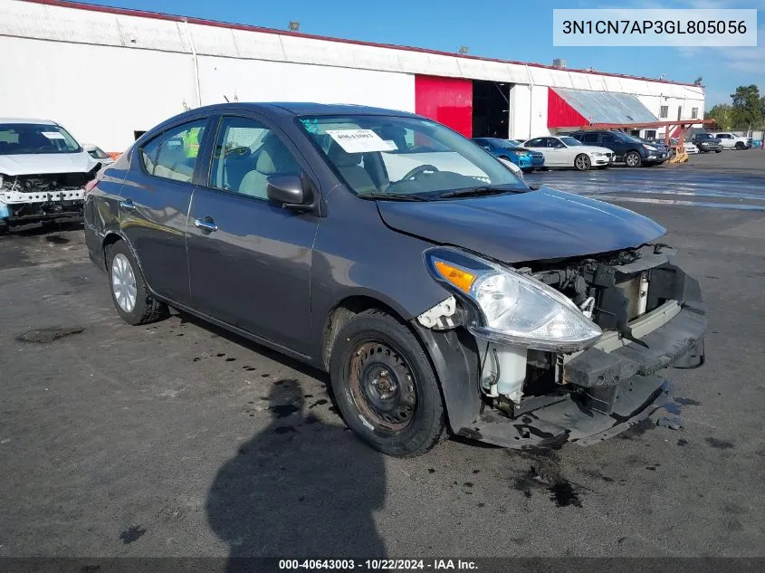 2016 Nissan Versa 1.6 S/1.6 S+/1.6 Sl/1.6 Sv VIN: 3N1CN7AP3GL805056 Lot: 40643003