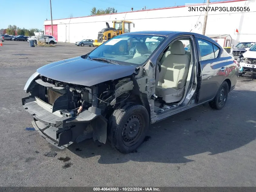 2016 Nissan Versa 1.6 S/1.6 S+/1.6 Sl/1.6 Sv VIN: 3N1CN7AP3GL805056 Lot: 40643003