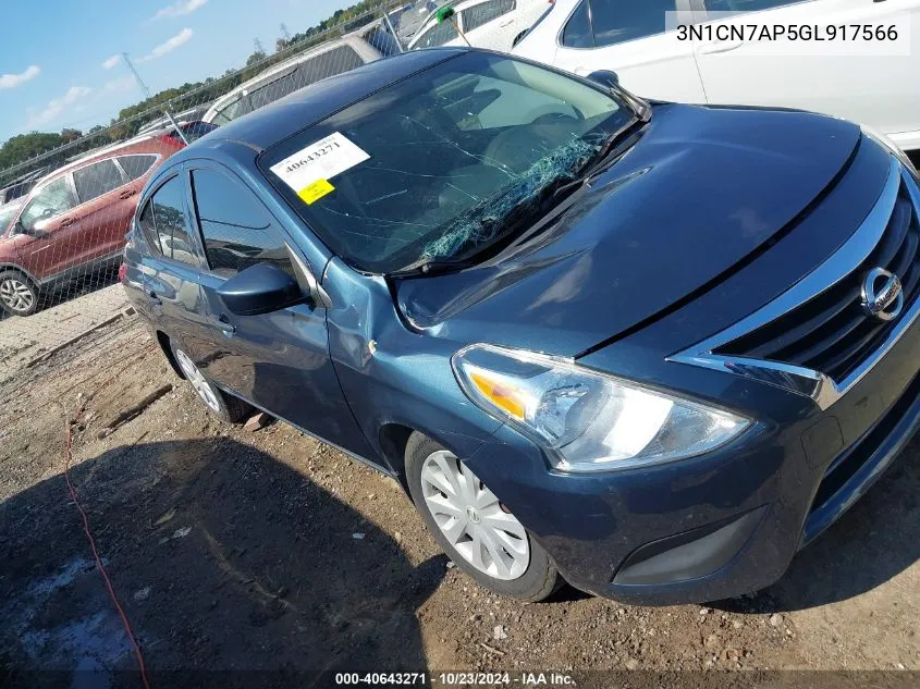 3N1CN7AP5GL917566 2016 Nissan Versa 1.6 S+