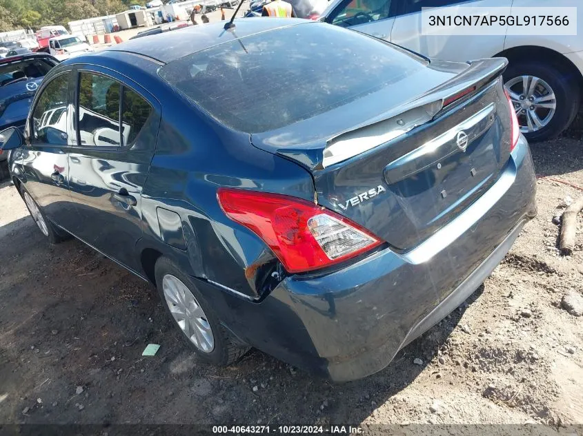 3N1CN7AP5GL917566 2016 Nissan Versa 1.6 S+