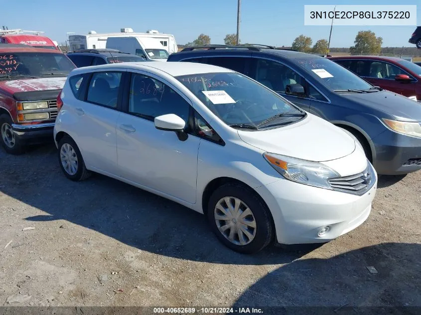 2016 Nissan Versa Note S (Sr)/S Plus/Sl/Sr/Sv VIN: 3N1CE2CP8GL375220 Lot: 40652689