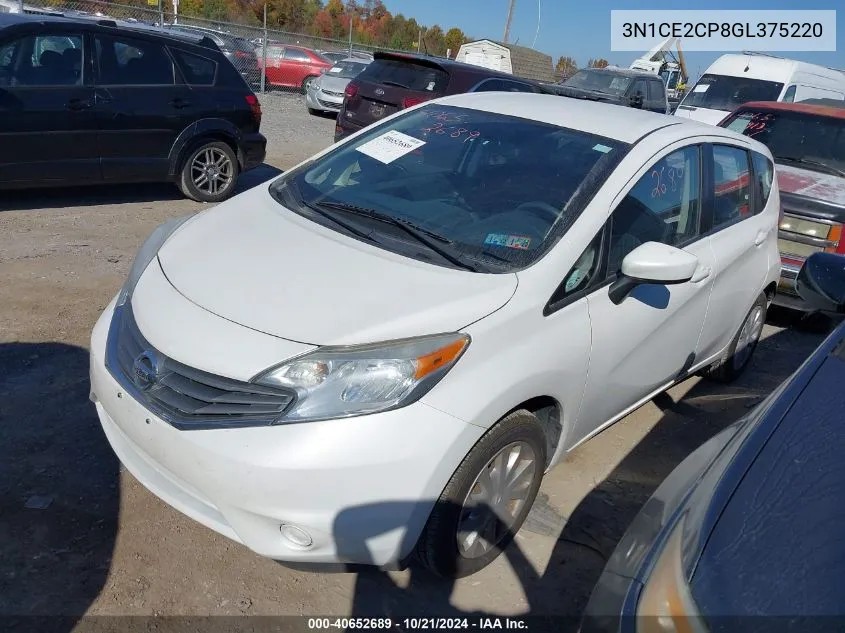 2016 Nissan Versa Note S (Sr)/S Plus/Sl/Sr/Sv VIN: 3N1CE2CP8GL375220 Lot: 40652689