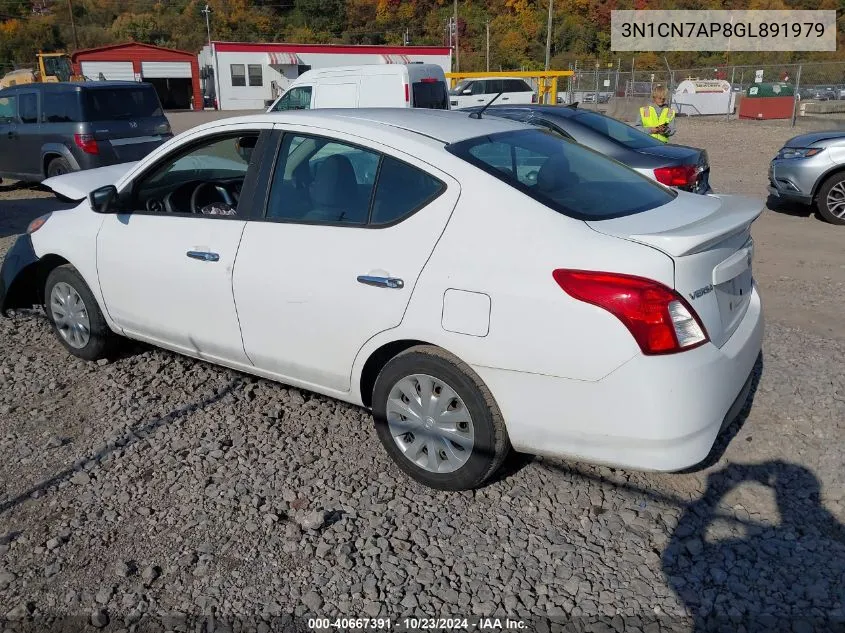 2016 Nissan Versa 1.6 S/1.6 S+/1.6 Sl/1.6 Sv VIN: 3N1CN7AP8GL891979 Lot: 40667391