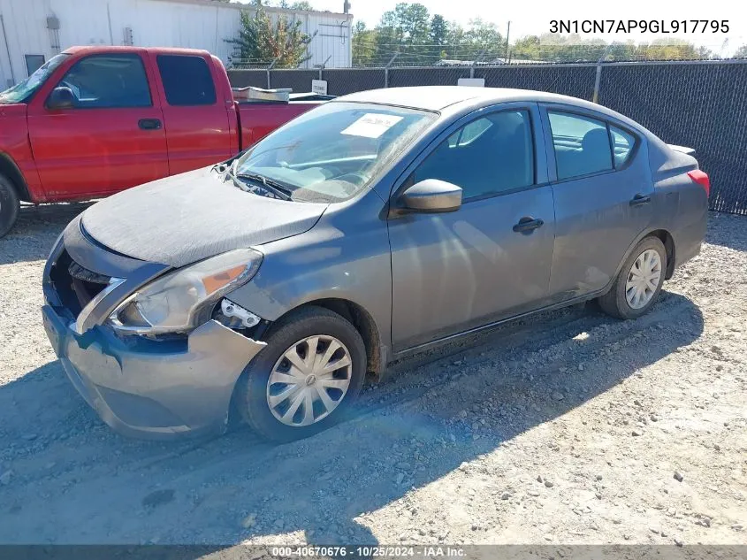 3N1CN7AP9GL917795 2016 Nissan Versa 1.6 S+