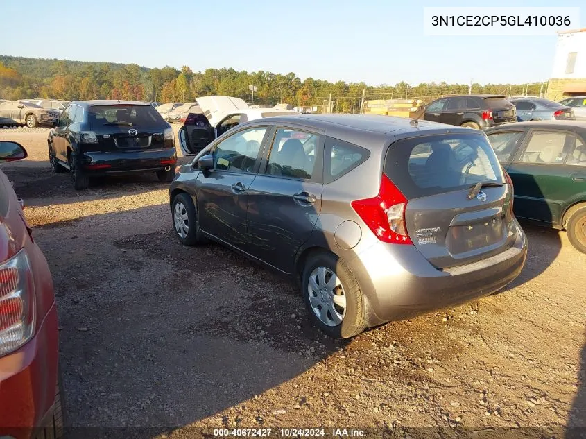 2016 Nissan Versa Note S Plus VIN: 3N1CE2CP5GL410036 Lot: 40672427