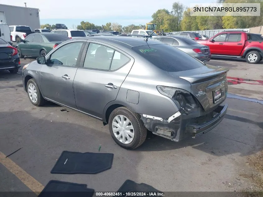 2016 Nissan Versa 1.6 S/1.6 S+/1.6 Sl/1.6 Sv VIN: 3N1CN7AP8GL895773 Lot: 40682451