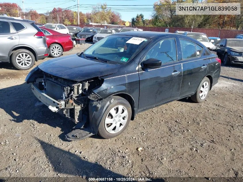 3N1CN7AP1GL839058 2016 Nissan Versa 1.6 Sv