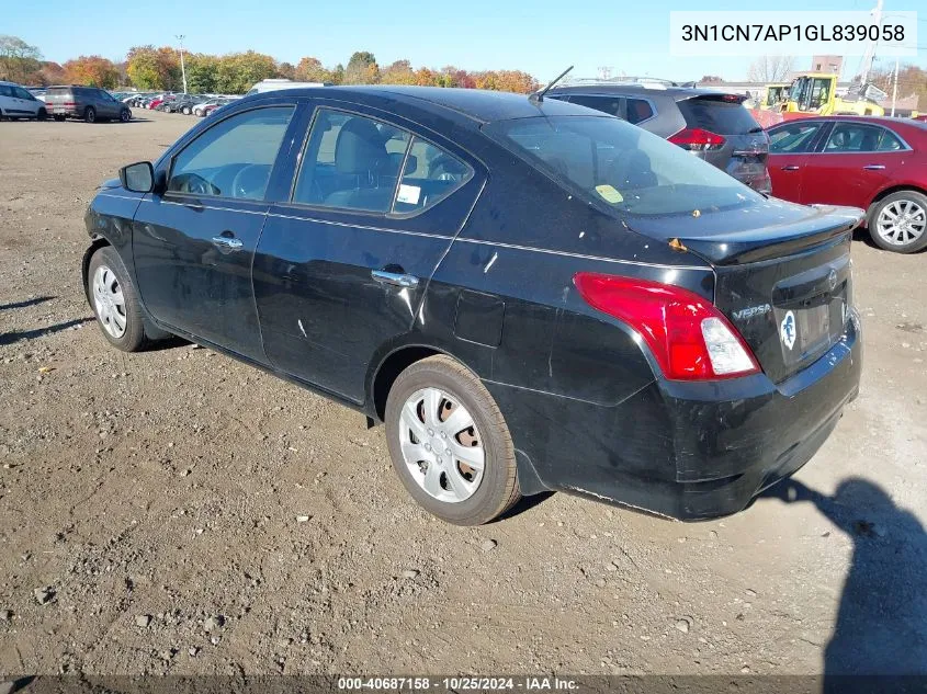 3N1CN7AP1GL839058 2016 Nissan Versa 1.6 Sv