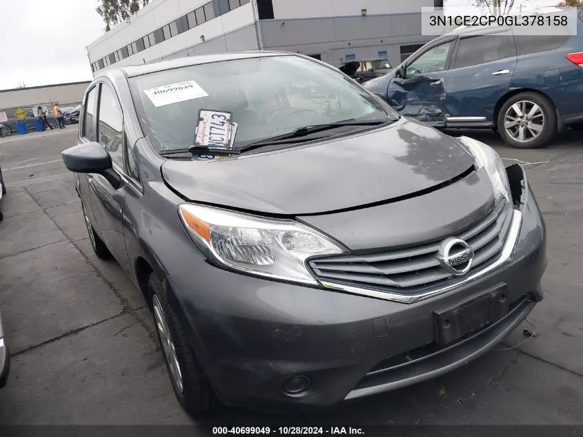 2016 Nissan Versa Note S (Sr)/S Plus/Sl/Sr/Sv VIN: 3N1CE2CP0GL378158 Lot: 40699049