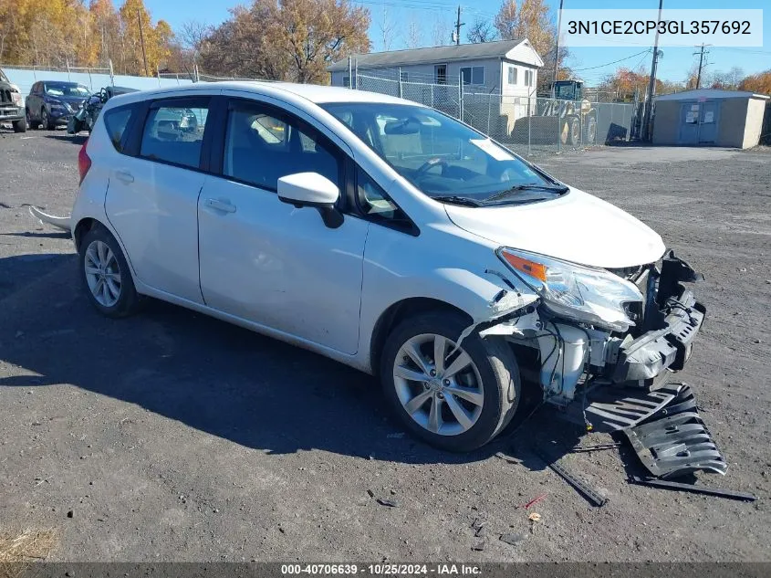 2016 Nissan Versa Note S (Sr)/S Plus/Sl/Sr/Sv VIN: 3N1CE2CP3GL357692 Lot: 40706639