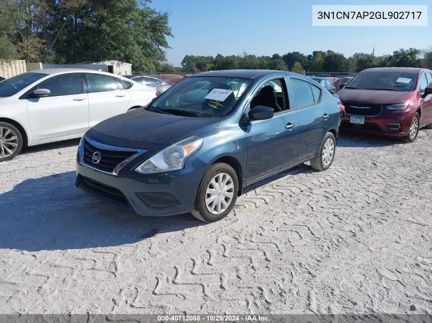 3N1CN7AP2GL902717 2016 Nissan Versa 1.6 S+