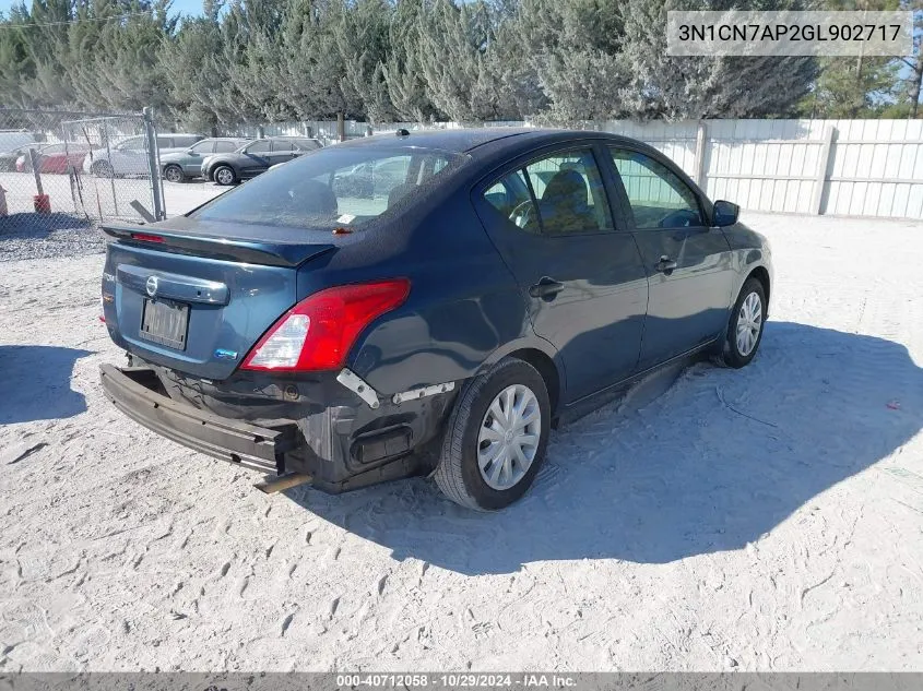 3N1CN7AP2GL902717 2016 Nissan Versa 1.6 S+