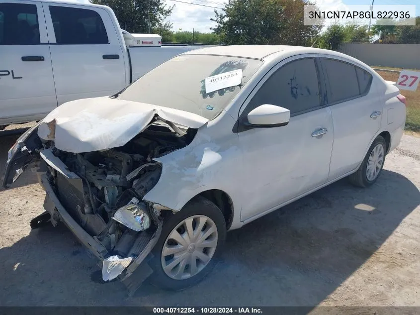 3N1CN7AP8GL822936 2016 Nissan Versa 1.6 S/1.6 S+/1.6 Sl/1.6 Sv