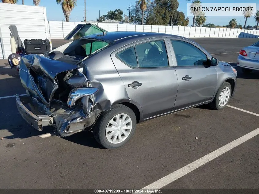 2016 Nissan Versa 1.6 S VIN: 3N1CN7AP0GL880037 Lot: 40719209