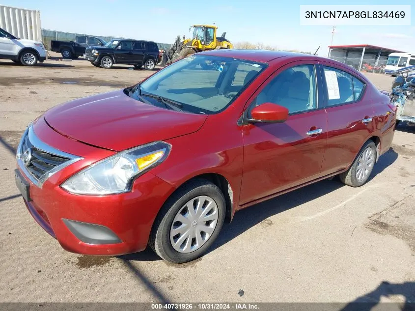 3N1CN7AP8GL834469 2016 Nissan Versa 1.6 Sv