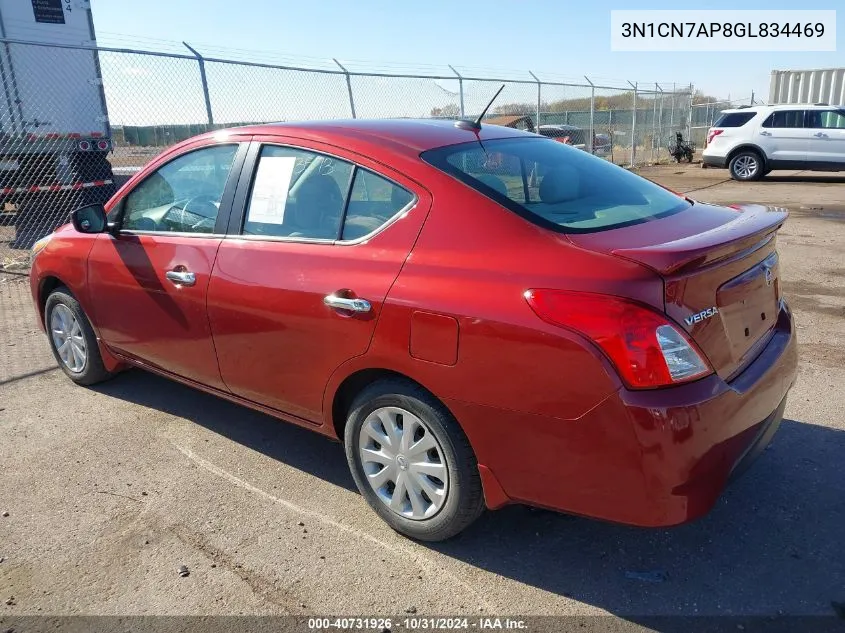 3N1CN7AP8GL834469 2016 Nissan Versa 1.6 Sv