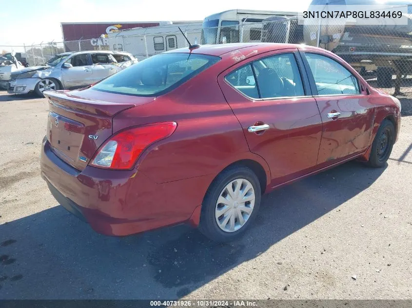 3N1CN7AP8GL834469 2016 Nissan Versa 1.6 Sv