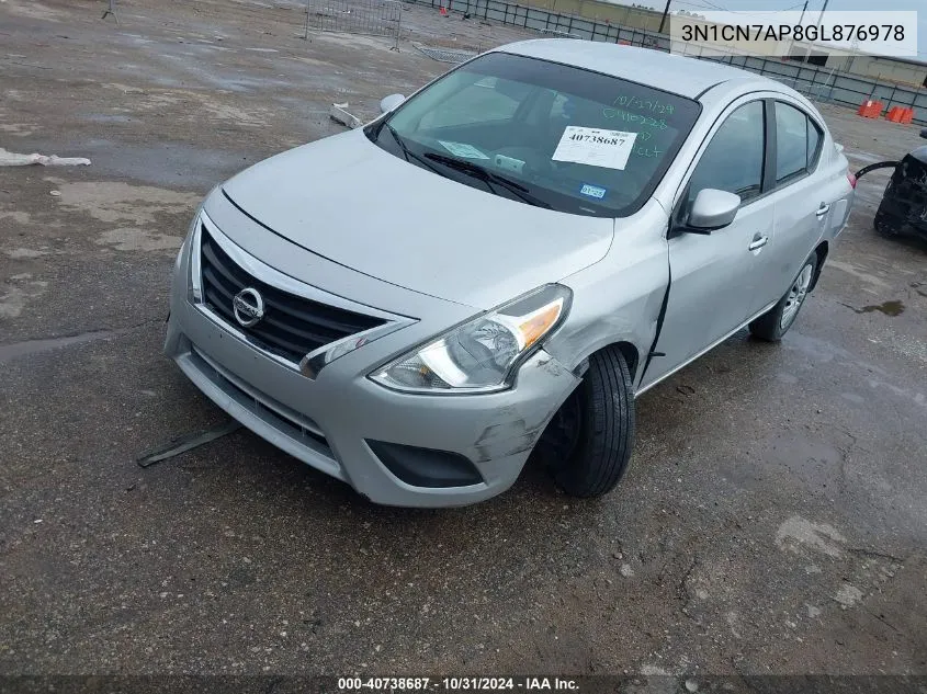 3N1CN7AP8GL876978 2016 Nissan Versa 1.6 S/1.6 S+/1.6 Sl/1.6 Sv