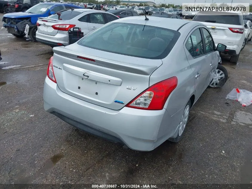 2016 Nissan Versa 1.6 S/1.6 S+/1.6 Sl/1.6 Sv VIN: 3N1CN7AP8GL876978 Lot: 40738687