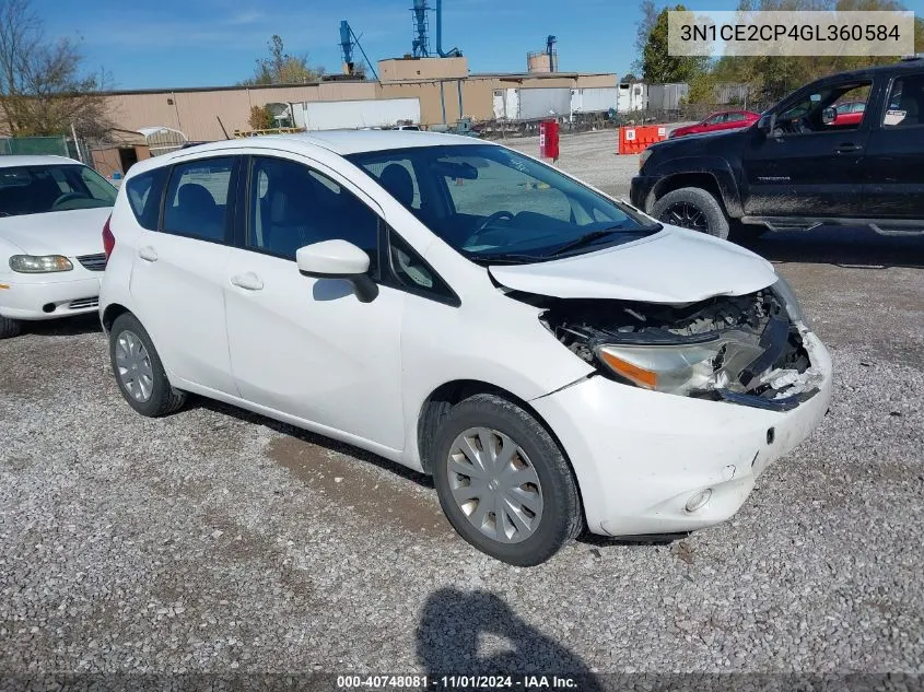 2016 Nissan Versa Note S (Sr)/S Plus/Sl/Sr/Sv VIN: 3N1CE2CP4GL360584 Lot: 40748081