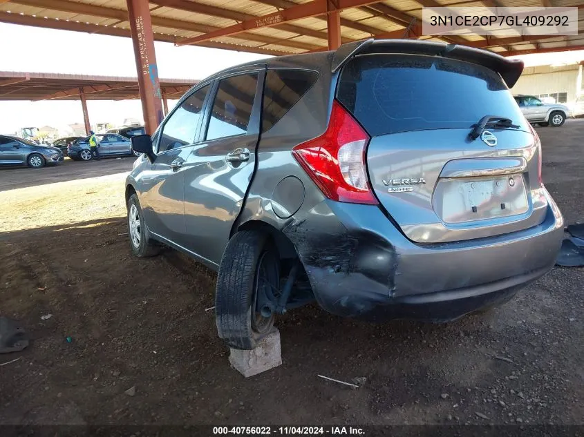 2016 Nissan Versa Note S Plus VIN: 3N1CE2CP7GL409292 Lot: 40756022