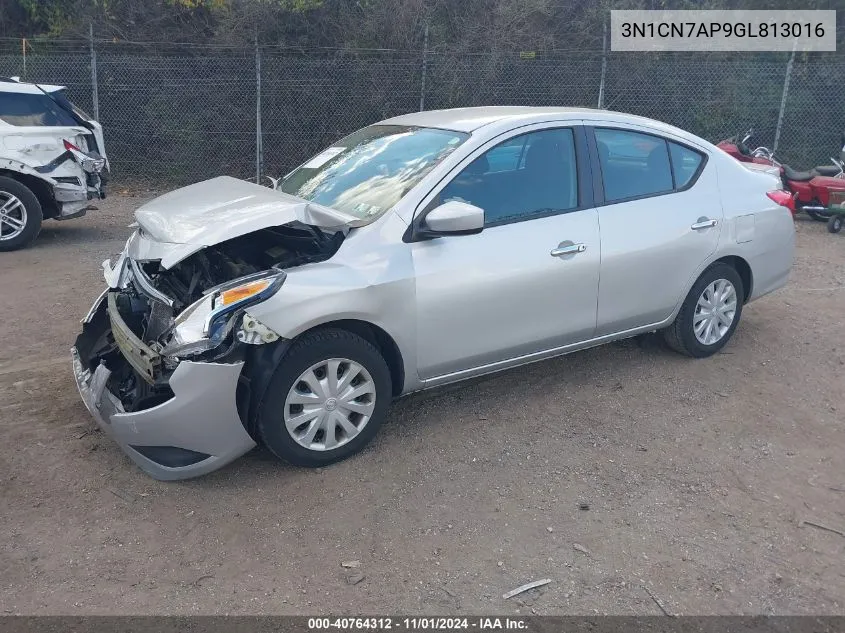 2016 Nissan Versa 1.6 S/1.6 S+/1.6 Sl/1.6 Sv VIN: 3N1CN7AP9GL813016 Lot: 40764312