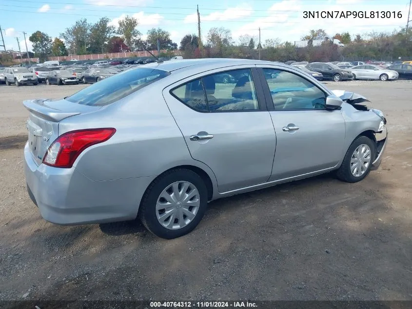 2016 Nissan Versa 1.6 S/1.6 S+/1.6 Sl/1.6 Sv VIN: 3N1CN7AP9GL813016 Lot: 40764312