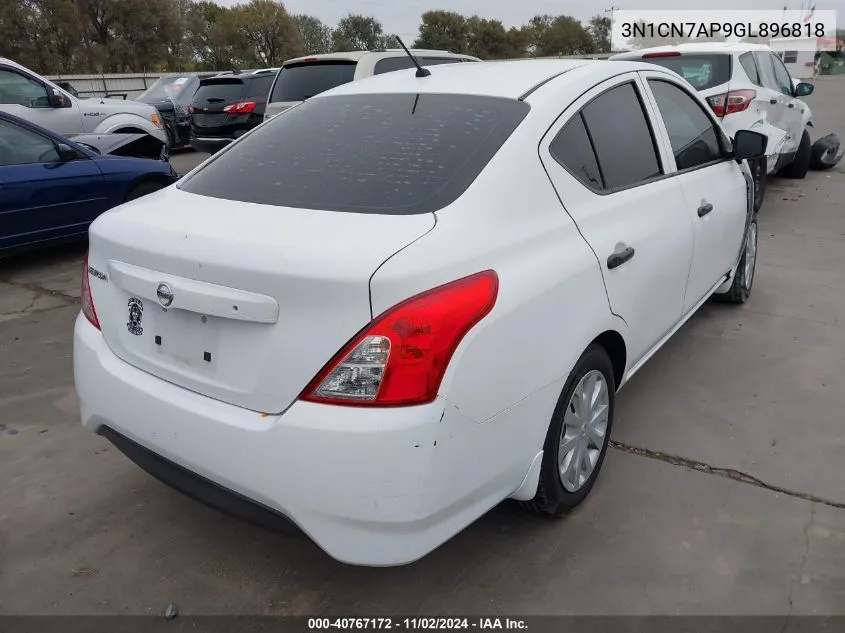 2016 Nissan Versa 1.6 S VIN: 3N1CN7AP9GL896818 Lot: 40767172